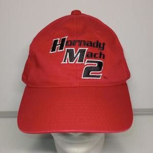 Hornady Mach 2 Embroidered Red Cotton Strapback One Size Baseball Style Hat Cap